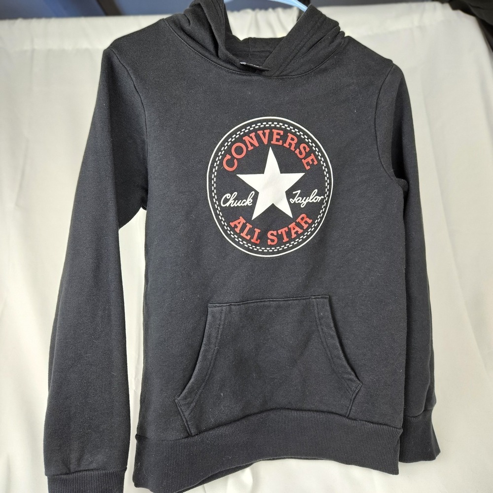Converse Youth All Star Chuck Taylor Black No-Tie Hoodie Sweatshirt
